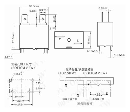 Relé de 4 pines G4A-1A 24VCC interruptor electromagnético 20A para placas PCB 2