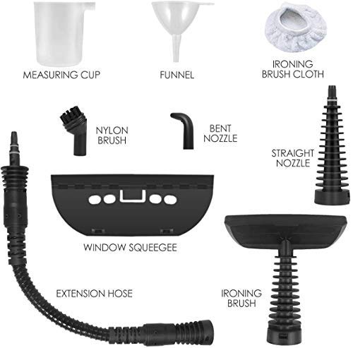 FFDDY Steam Cleaner, Handheld Multi Purpose Cleaners Carpet High Pressure Chemical Free Steamer with 9 Piece Accessories, Carpet and Upholstery Cleaning/Home/Toilet/Bathroom/Auto/Patio/Grout Cleaner