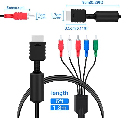 Mcbazel Component HD AV Cable for PS2/PS3/PS3 Slim – 6FT High Definition Video and Audio Cord, HDTV and EDTV (480p Output Supported) Compatible with PS2/PS3/PS3 Slim - 3