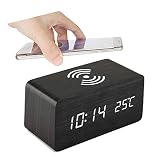 ★★★ [RELOJ DIGIRAL DE ESCRITORIO LED]: Mostrará claramente la hora, la fecha y la temperatura, y está equipado con luces LED brillantes ajustables para crear un aspecto limpio y moderno. También tiene la función de despertador. Transición automática del brillo entre el día y la noche para cumplir con los requisitos cambiantes en diferentes entornos.