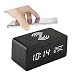 Produktbild Konesky Hölzerner Wecker, Moderne Digitale Elektronische LED-Tischuhr mit Datum/Temperatur und Luftfeuchtigkeit Touch Voice Control USB Wireless Charger (Schwarzes)