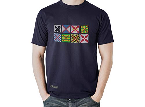 T-shirt Espagne Drapeaux Thirds Bleu XL Coupe Ample Confortable Contre la Chaleur