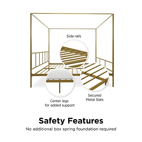 Novogratz 4195249N Marion Canopy Bed, King, Gold #TOP5