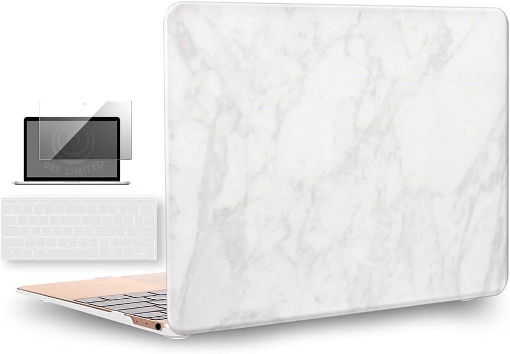 UESWILL 3in1 Matte Hard Shell Case Cover Compatible with MacBook 12 inch with Retina Display Model A1534 + Keyboard Cover and Screen Protector, Gold