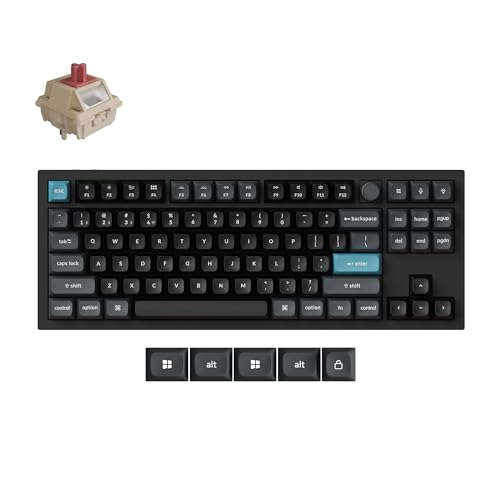 Image of Keychron Q3 Ultra Wireless Mechanical Keyboard 8KHz Polling Rate, TKL 2.4G /Bluetooth 5.3 /Wired Up to 660 Hours Long Battery Life, Hot-Swappable Aluminum RGB Gaming ZMK for Mac /Windows /Linux-Black