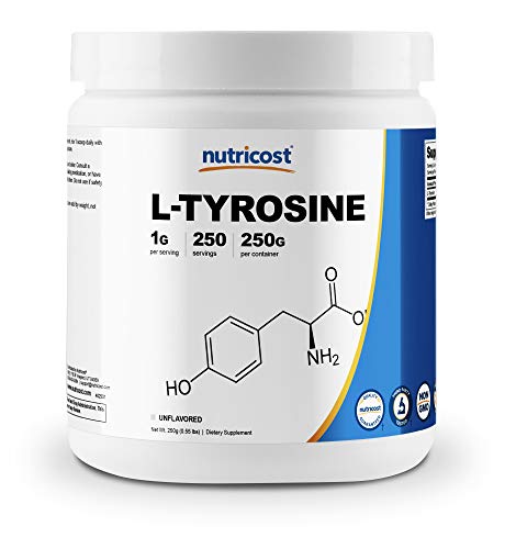 Nutricost L-Tyrosine Powder 250 Grams - Pure L-Tyrosine Powder 1000mg Per Serving
