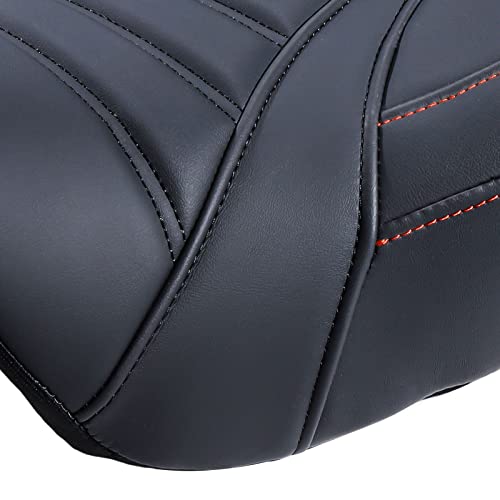 Motorcycle Rider Passenger Seat One-Piece Seat Compatible With 2009-2022 Harley Touring Road King Ultra Cvo Street Glide Road Glide Electra Glide (Orange Stitching B1) #TOP3