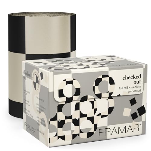 FRAMAR Checked Out Hair Foil – Hair Foils For Highlighting, Foil For Hair Highlighting, Hair Foil Roll, Color Foil Rolls, Salon Foils For Hair Highlighting Kit, Hair Color Foils For Hair Stylist 320 f