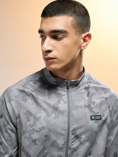 Image of TECHNOSPORT Men's Slim Fit Printed Regular Jacket With TS Flexi, SPF50+, Quick Dry for Regular Use