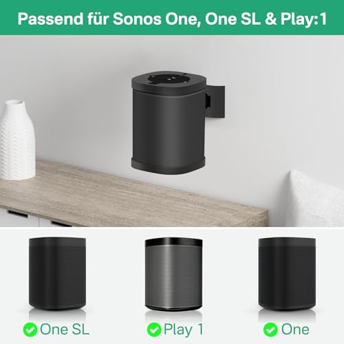 Support Sonos One orientable et inclinable pour fixation mur ou plafond noir - 2
