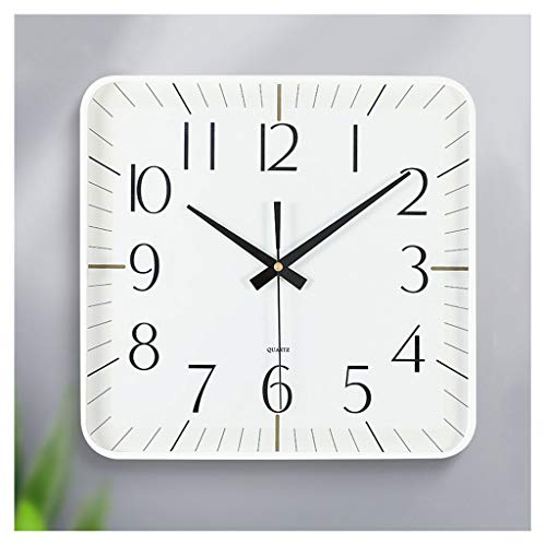 クラシック時計 モダン ミニマリスト 壁掛け時計 リビングルーム 北欧風 時計 壁掛け 寝室 オフィス スクエア 大型 デジタル 壁掛け時計 サイレント クォーツ時計 13インチ ブラック デコ C