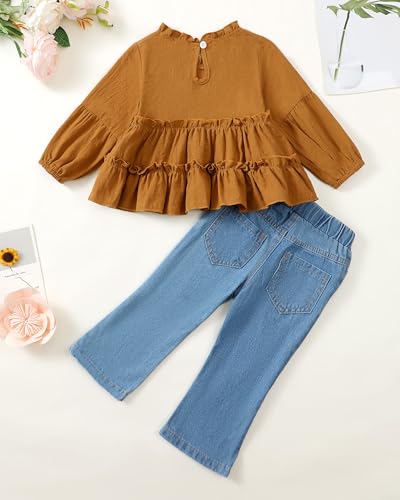 Image of Renotemy Baby Girl Clothes Toddler Girl Clothes Outfits Infant Clothing Jeans Pants Set Cute Clothes Set for Girls