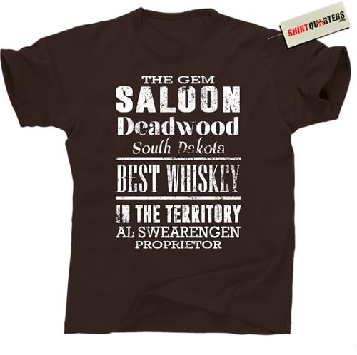 Deadwood Saloon Tee – Old West Whiskey Territory Shirt – Vintage Dakota Frontier Vibes (Brown, XXL)2