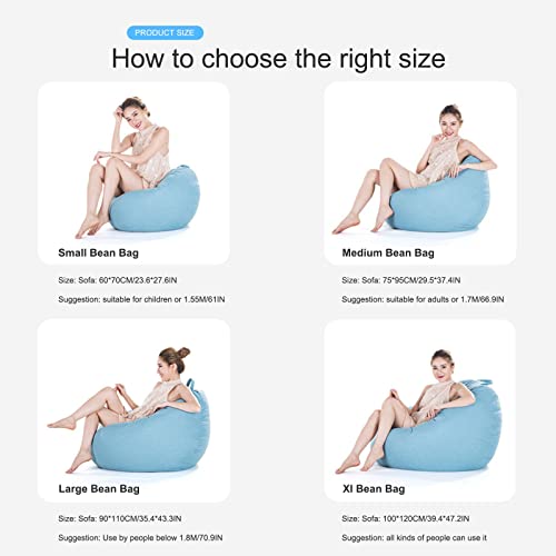 Meule Bean Bag Chairs Bean Bag Chair Cover (No Filler) For Adults,Sofa Sack - Plush, Ultra Soft Bean Bag Chair,Machine Washable Covers,Bean Bag Chairs 60 * 70Cm/23.6 * 27.6In Linenbrown #TOP6