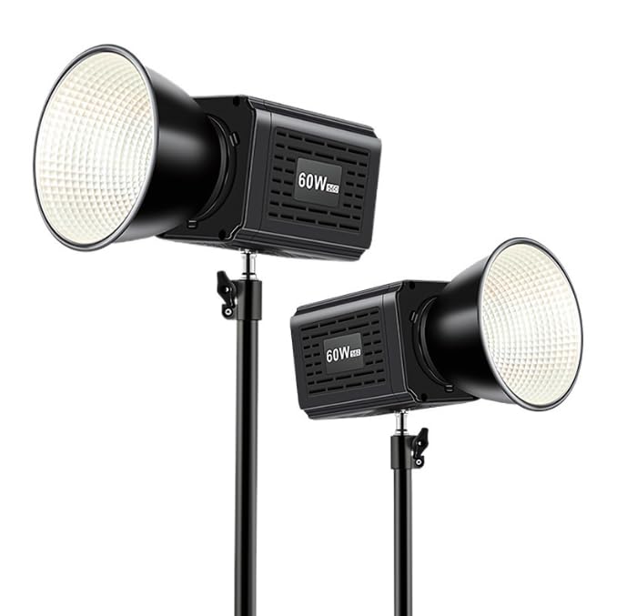 GIFTMAX 60W Portable LED Video Light with 3400mAh Build-in Battery, COB ...
