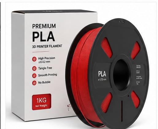 Image of PLA 3D Printer Filament 1.75mm, 1kg Spool (2.2 lbs) - UV /Heat /Weather Resistant, Strong Layer Bonding, Smooth Printing, Low Odor, Outdoor Functional Prototypes, FDM Compatible (red, 200 Gram)