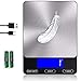 Food Scale -33lb Digital Kitchen Scale for Food Ounces Grams Rechargeable 304 Stainless Steel,Batteries and Type-C Charging | Perfect for Meal Prep, Cooking, and Baking, Black