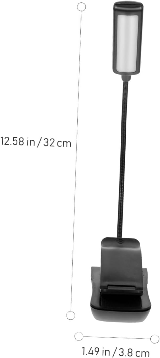 Cabilock LED Reading Lamp and Music Clip Light, Adjustable Black LED Clip Lamps with Eye Protection, Rechargeable 2pcs Bedside Book Lights for Reading and Music Scores