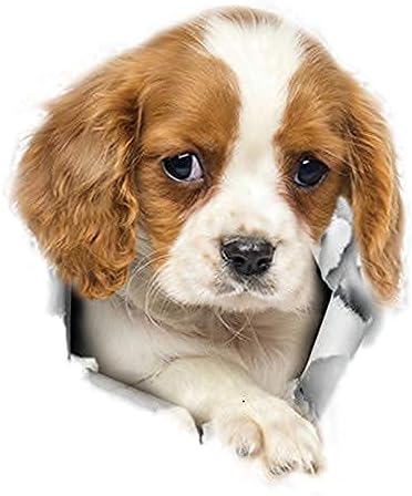 Miniatura 4 de Calcomanías de pared de cachorro para dormitorio de niñas, decoración de habitación de niños, 12 pulgadas de alto, calcomanías de perro dorado y