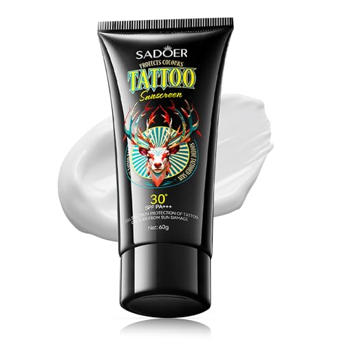 VRAIKO SADOER Tattoo Sunscreen SPF 30+, Fade Protection & Anti-Aging Formula with Avocado Oil,...