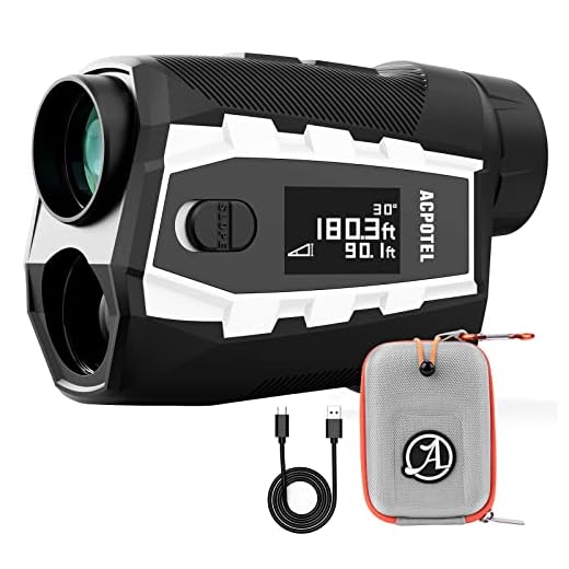 ACPOTEL PF2L LCD External Scrren Range Finder with Magnetic Golf Rangefinder Slope Switch with Feet/Yard/M Range Finder Golf with Scanning, Golf Rangefinder Fast Flag-Lock with Vibration
