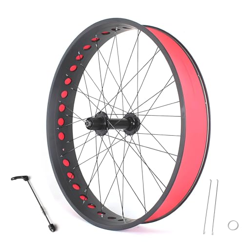 YFGSFWTS 26in X 4.0/4.9'' Fat Tire Bike Rear Wheel Disc Brake Snow Bike Wheel QR 190mm 36H Hubs Beach Bike Wheels 14G Spokes for 7/9/10/11/12 Speed Cassette Freewheel (Hollow Black Rear)