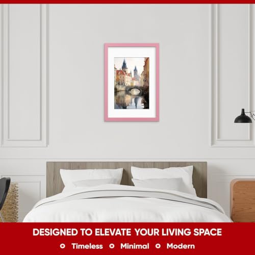 Alison Kingsgate A3 Pink Picture Frame with A4 Mount - Engineered Wood Photo Frame with Precision Cut Cardboard Mount - Ideal for Posters -Sizes & Colours Available - Image 3