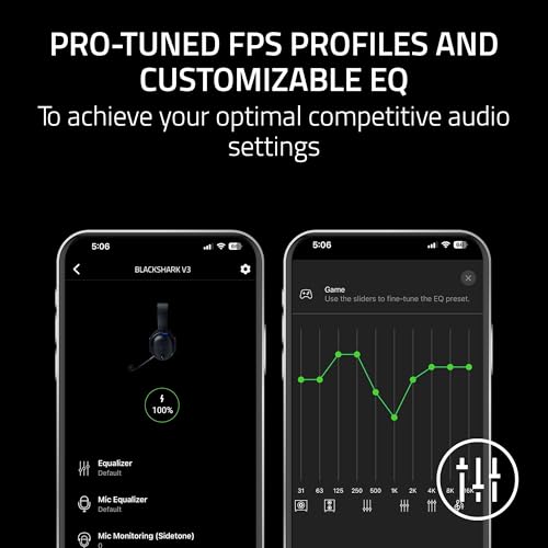 Image of Razer BlackShark V3 Wireless Gaming Headset for PS5 50 mm Driver Super Broadband Micro 2.4GHz Bluetooth Works with PC, Mac, Nintendo Switch, Smartphone, Long Battery Life