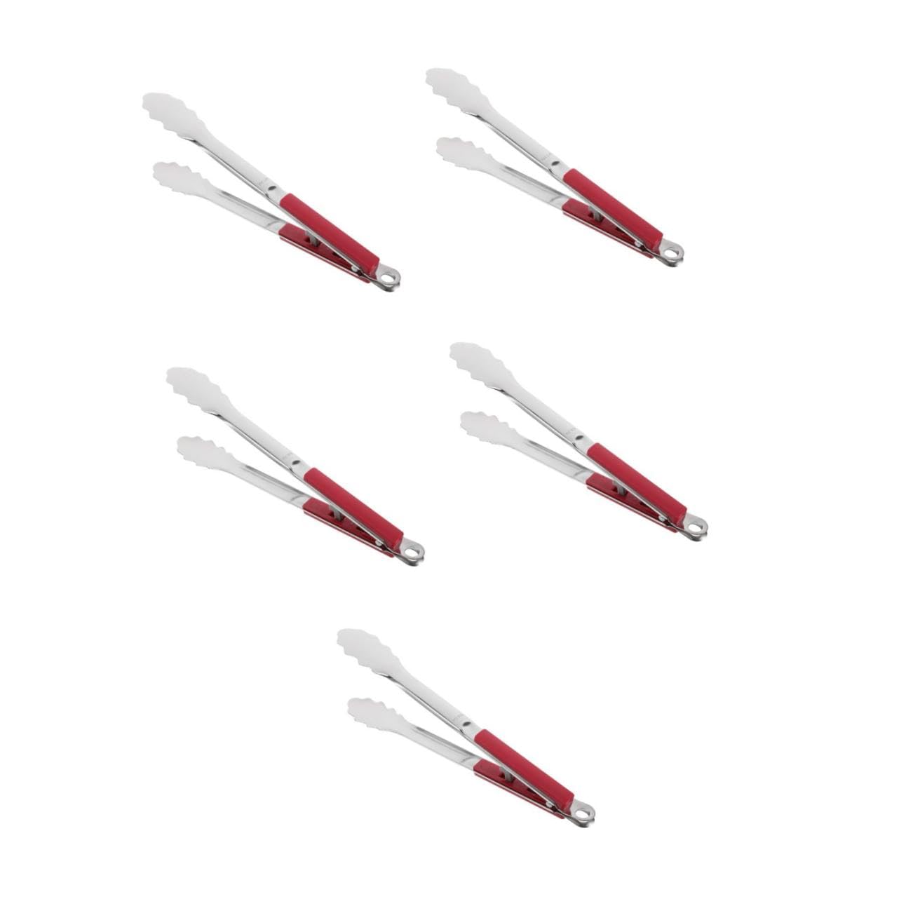 Abaodam 5 Pezzi Clip Di Pesce Alla Griglia Servire Pinze Inossidabile Burger Grigliare Carne Cucinando Lungo Insalate Acciaio Insalata Accessori Pinza Dovere Cucinare Plastica Abs Rosso