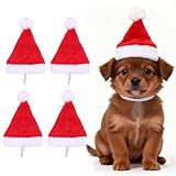 Yahpetes Dog Cat Pet Santa Hat Christmas Santa Claus 4 Pcs Pet Christmas Hats 5.5'X7.8' Dog Costume for Puppy Kitten Small Cats Dogs Pets