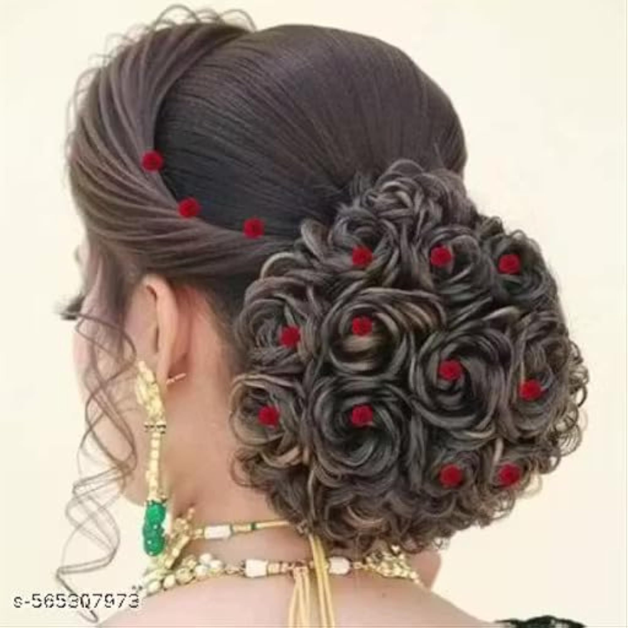 Decorative Red Rose Hair Pins, Artificial Flower Clips