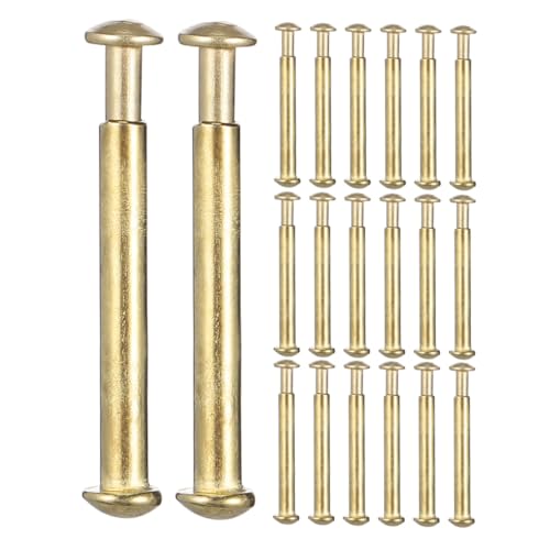 SHINEOFI Remaches Metálicos para Abanicos Plegables 20 Juegos de Clavos Dorados de 21 Mm Kit Completo de Reparación y Reemplazo Accesorios para Montaje de Abanicos Manuales