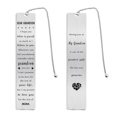 Cadeau de Noël pour petit-fils : marque-page gravé avec message de ses grands-parents