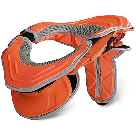 enweQVQ Motocross Neck Brace, Comfortable and Breathable Neck Support, Neck Brace Support Adult for Motorcycles, Karts, Mountain Bikes,Orange Cover