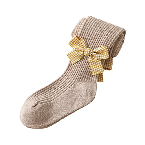 AnFeng Leggings for Girls Toddler Baby Kid Girl Fashion Pant Bow Stockings Cartoon Bear Cute Panty Hose Soft (Khaki, One Size)