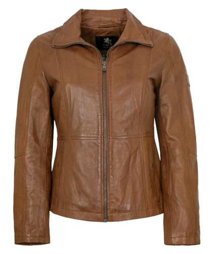 Otto Kern - Damen Echtleder Lederjacke Lammnappa Cognac Größe 48