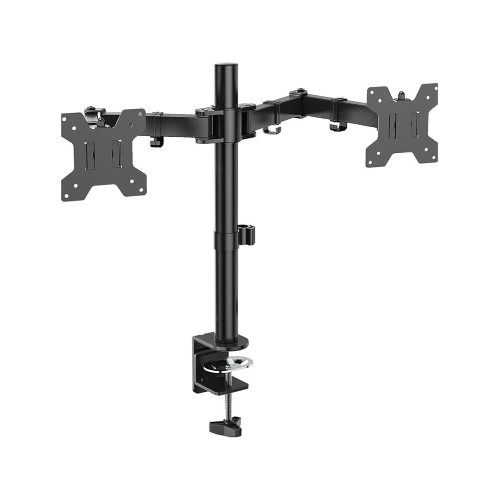 SaryEdge Height - Adjustable Monitor Stand Arm Universal Dual Monitor Mount Stand, Adjustable Height and Rotation, Clamp-on Arm Stand for Perforated Computer S,