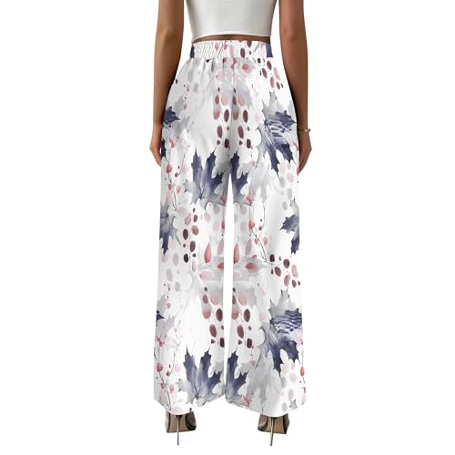 2025 Trendy High Waist Wide Leg Pants for Women Casual Loose Stretch Palazzo Pants for Vacation3