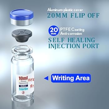 Ks Tek Sterile Bottles Ks-Tek 10-Pack Sterile 3ml Vials With Self-Healing Ports & Flip-Off Caps (Blue) Bac Water For Injection