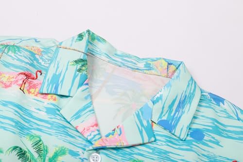 Image of Betusline Girls' and Womens' Hawaiian Shirt Blouse Button Down Beach Shirts