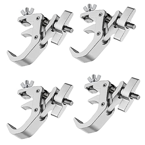 4Pack Stage Light Clamps Hook,440 lb Load Capacity Aluminum Alloy Truss C-Clamp,Fit 1.6-2.0inch OD Tube for DJ Lighting Projector Par Lights Spot Lights Stage Lighting Accessories