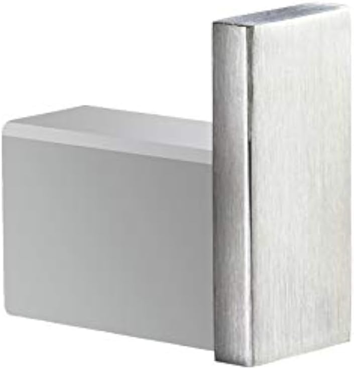 Klabb Square Type SUS 304 Stainless Steel Coat Hook Single Towel/Robe Clothes Hook for Bath Kitchen Garage Heavy Duty Contemporary Square Style Wall Mounted, Brushed Finish