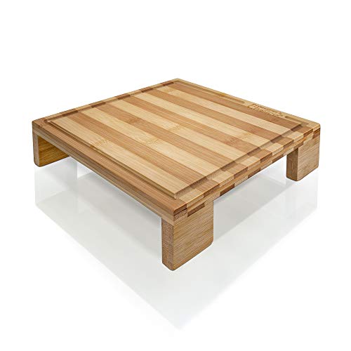 Prosumer's Choice Tabla de cortar de bambú y cubierta de quemador individual para queso