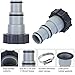 4 Pack Pool Hose Adapter Pool Pump Hose Connector Type A Replacement Hoses Adapter with Clamp Washer for Intex 1.5/1.25 Inch Pumps Hoses Threaded Connection Pumps Above Ground Pool Accessories