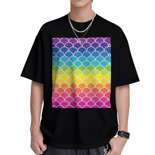 T-shirt arc-en-ciel homme coupe droite pour un look estival unique