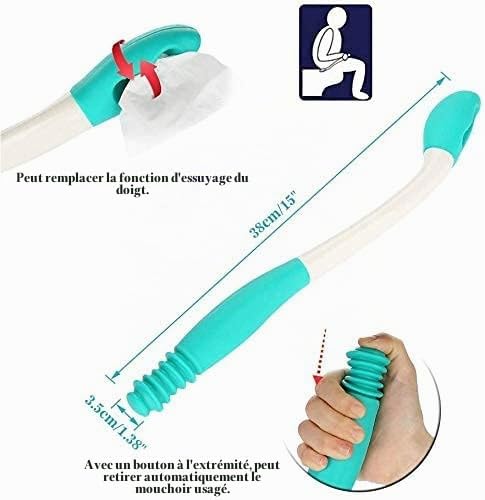 Aide à la Toilette Wipe Easy, Longue portée Comfort Wipe Poignée Range Comfort Porte-essuie-Glace inférieur