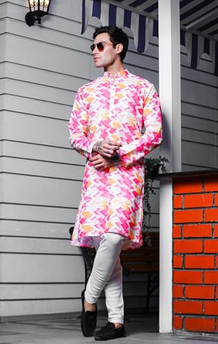 Lymio Men Kurta || Kurta For Men || Men Ethnic Kurta (In, Alpha, Xl, Pink)