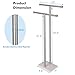 WAYDELI Standing Towel Rack Double-T Shape Tall Bath Towel Sheet Holder with Marble Design Base for Bathroom 2 Tier Towel Holder Stand Stainless Steel (Brushed Nickel)