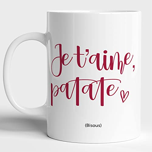 Lalasol Tasse à Café et Thé Humour Je T'aime Patate Cadeau Humoristique Drôle Pour Collègue Ami Famille Anniversaire Frère Sœur - Mug Message Pot de Départ Noel - Fun Rigolo Original Cover
