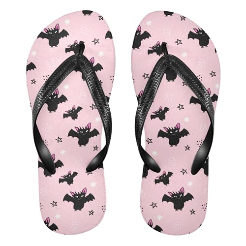 Burbuja Black Bats Flip Flops for Women Men, Soft Thong Sandals Rubber Slippers for Pool Beach Essentials